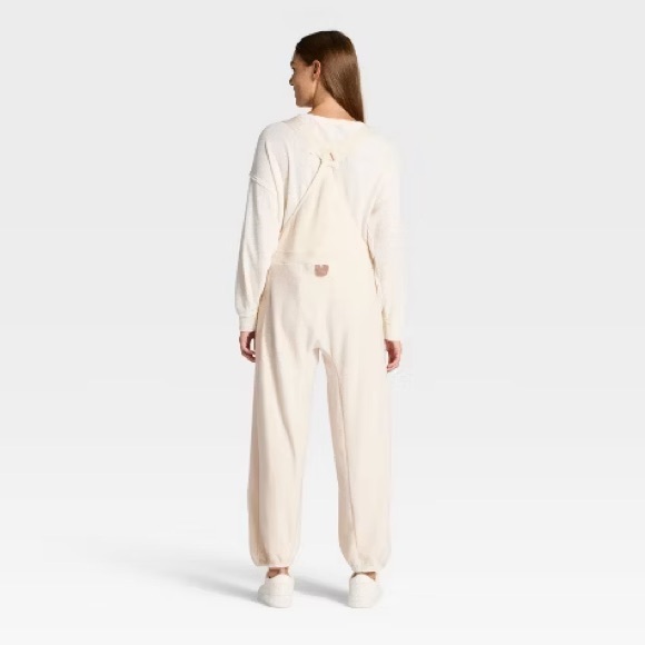 Women's High Pile Fleece Overalls - JoyLab™ Cream - Picture 2 of 3